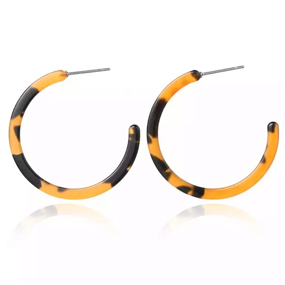 Urban Outfitters Accessories - Leopard Acrylic Hoop Earrings